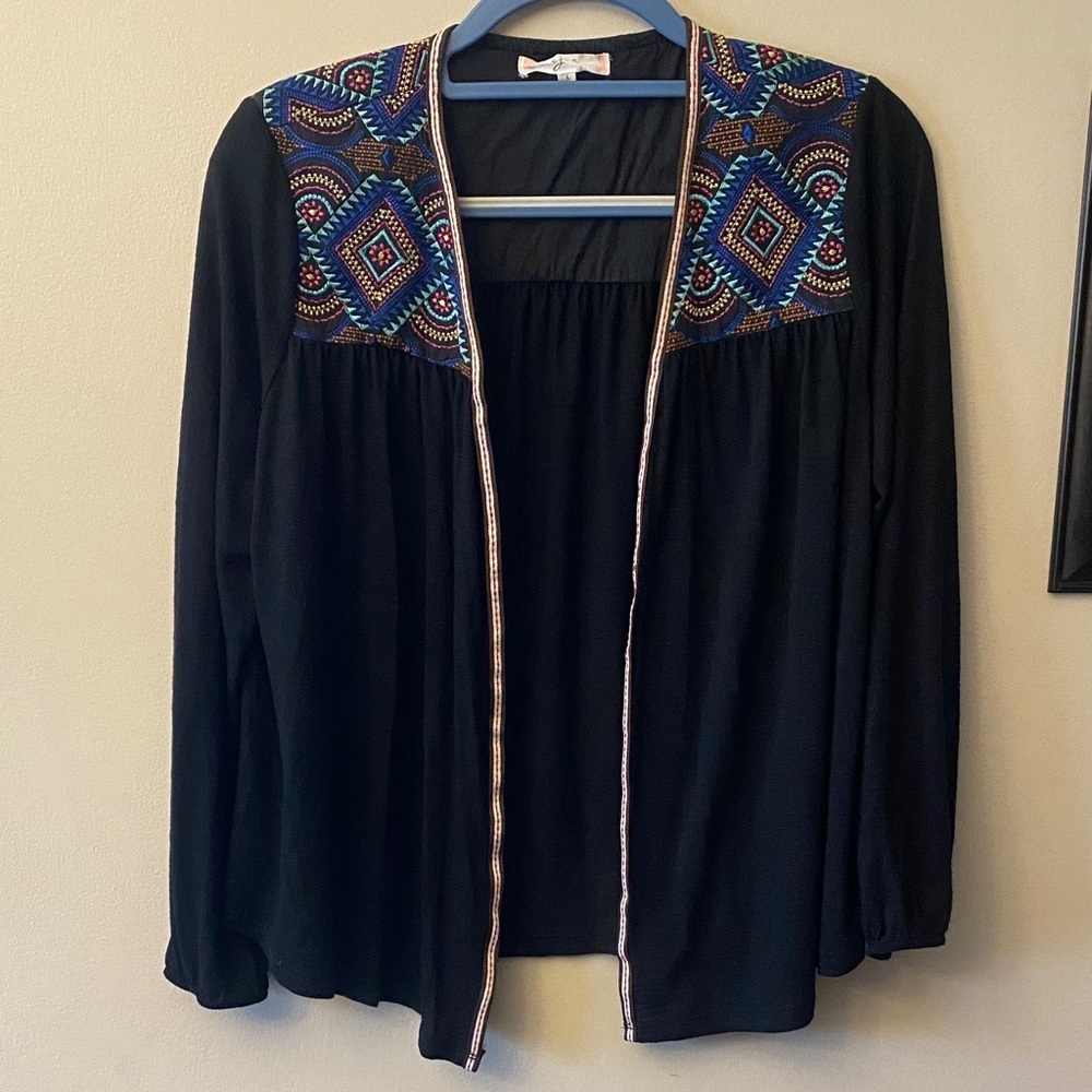Ezra Black Embroidered cardigan